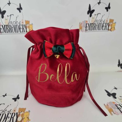 RED VELVET POUCH WITH BELL