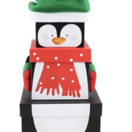 3 PIECE PENGUIN STACKING BOXES