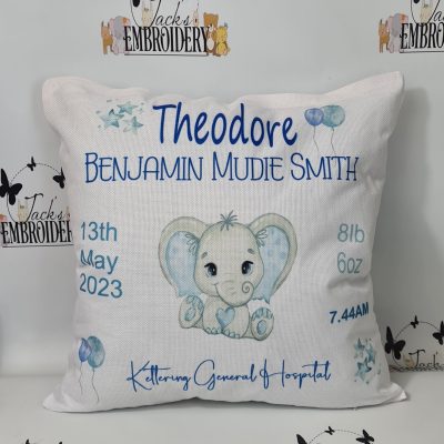 BIRTH ANNOUNCEMENT CUSHION