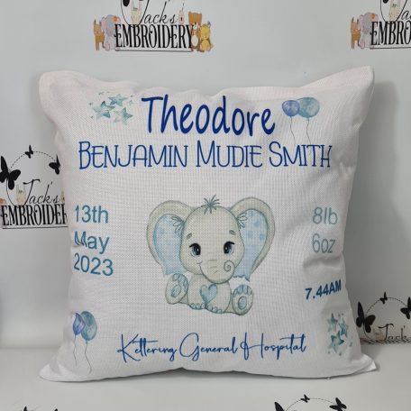 BIRTH ANNOUNCEMENT CUSHION