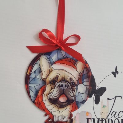 STAINED GLASS EFFECT DOG TREE DECORATIONS