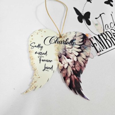 ANGEL WINGS TREE DECORATION – PERSONALISED