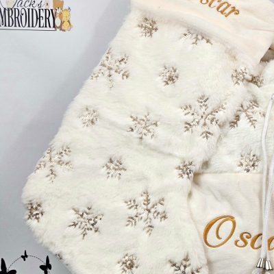 CHRISTMAS STOCKING – CREAM & GOLD