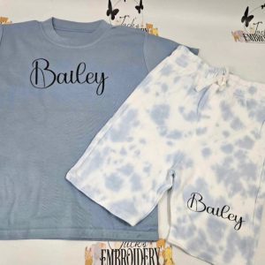 PRINTED SHORTS – T- SHIRT SET BLUE