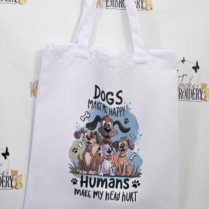 DOGS MAKE ME HAPPY TOTE BAG