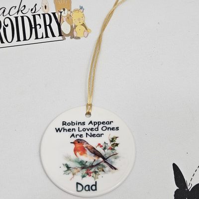 CERAMIC ROBIN TREE ORNAMENT