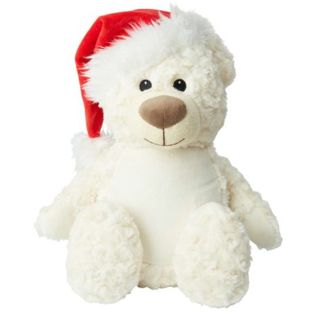 CREAM BEAR WITH SANTA HAT