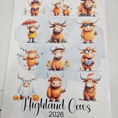 HIGHLAND COW CALENDER 2026