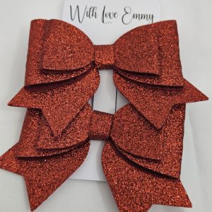 RED GLITTER HAIR BOW