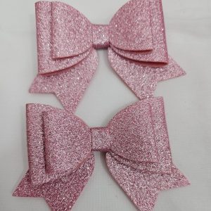 PINK GLITTER HAIR BOWS