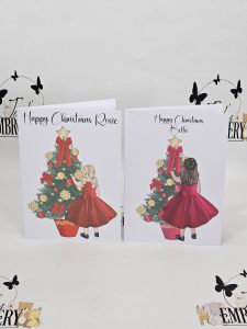 GIRL & TREE CHRISTMAS CARD