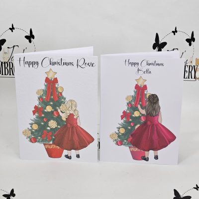 GIRL & TREE CHRISTMAS CARD