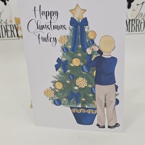 BOY WITH TREE CHRISMAS CARD