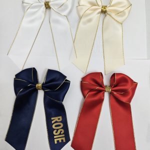 GOLD TRIM 6" HAIRBOW PERSONALISED