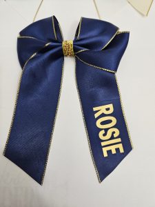 GOLD TRIM 6" HAIRBOW PERSONALISED