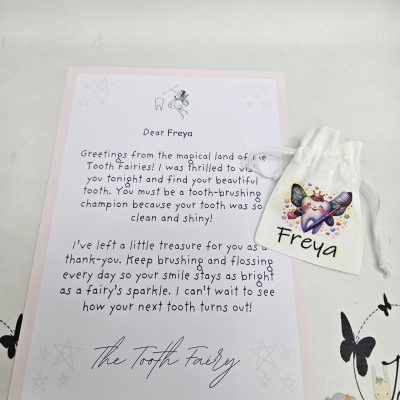 TOOTH FAIRY POUCH AND CERTIFICATE